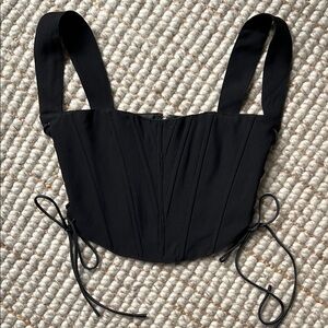 Elegant Black Boning Corset Top